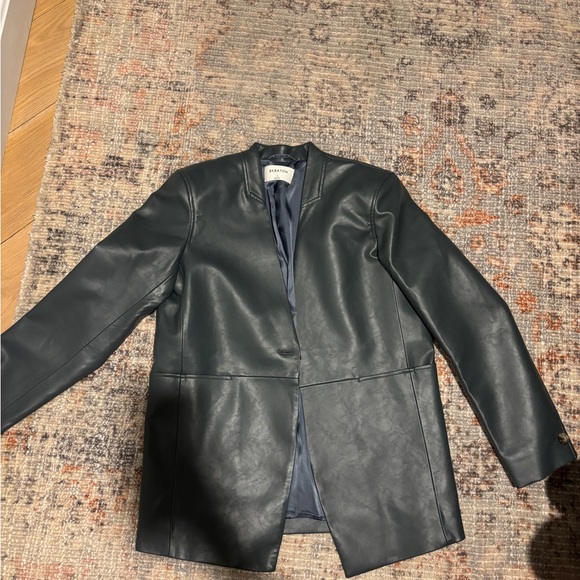 Babaton Charcoal / Green Vegan Leather Women's Blazer - $60 - Picture 2 of 4